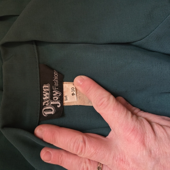 Vintage Green Pleated Two-Piece Set for Work - Picture 4 of 6